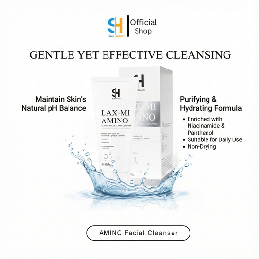 SHIK BEAUTY LAX-MI AMINO ACID GENTLE FACIAL CLEANSER (pH 5.5 Balanced Formula with Niacinamide & Panthenol)